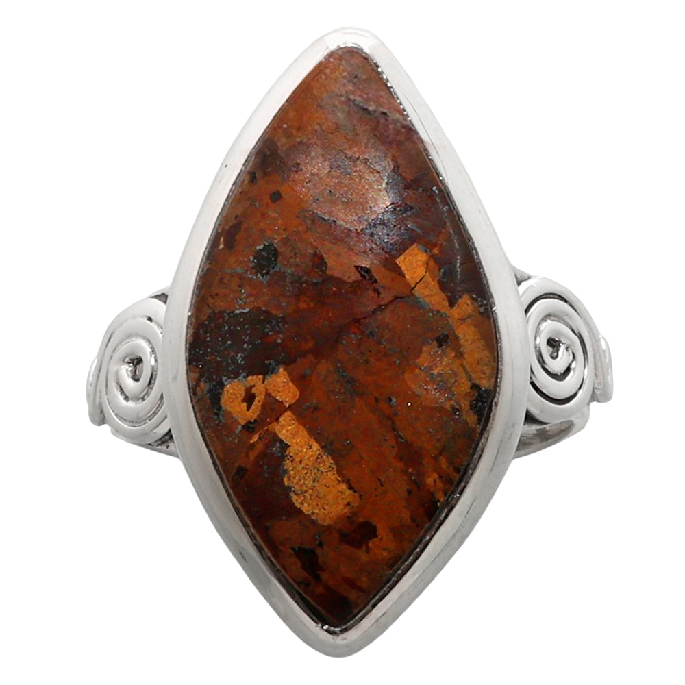 Bronzite 925 Sterling Silver Ring Jewelry Size-18 SR01287