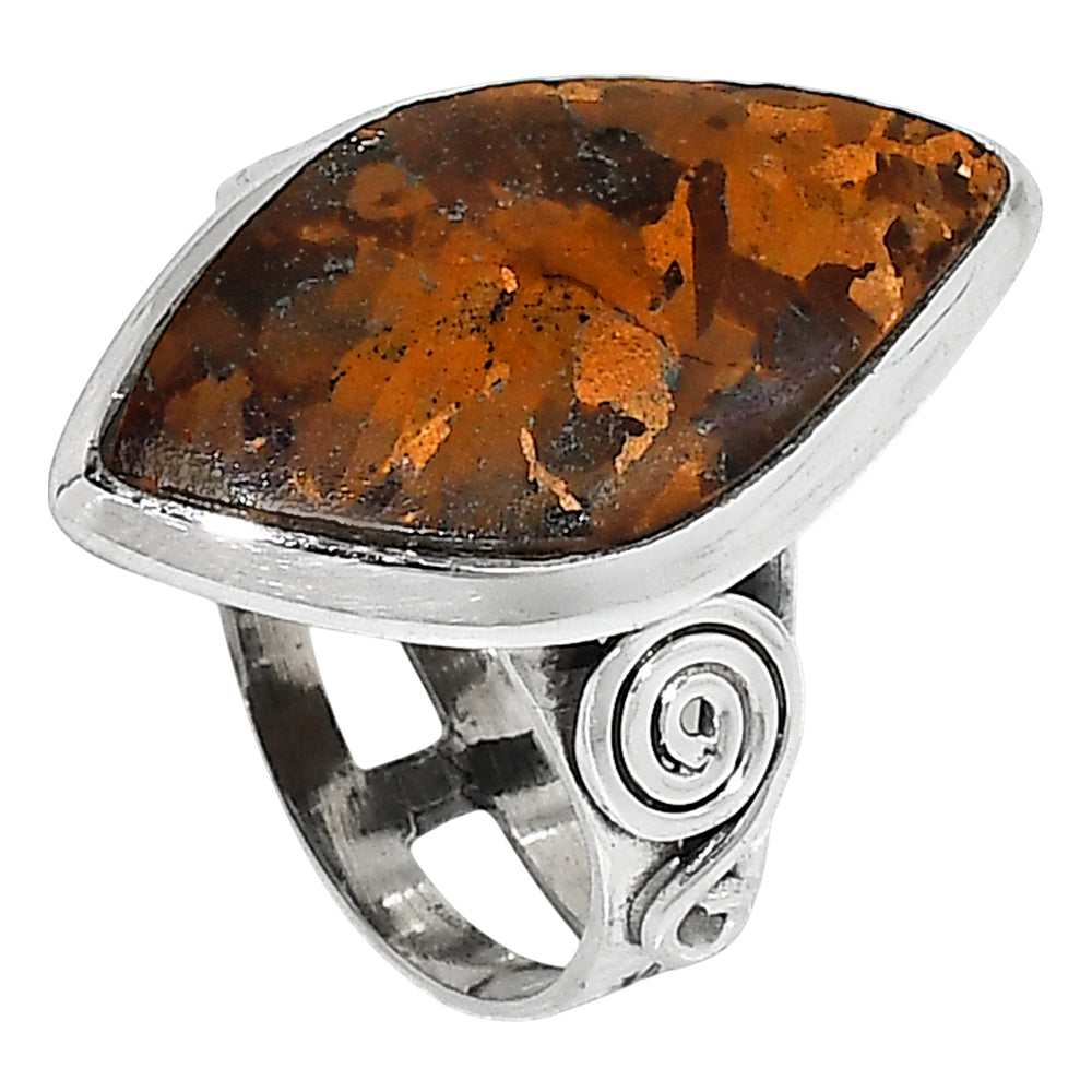 Bronzite 925 Sterling Silver Ring Jewelry Size-18 SR01287