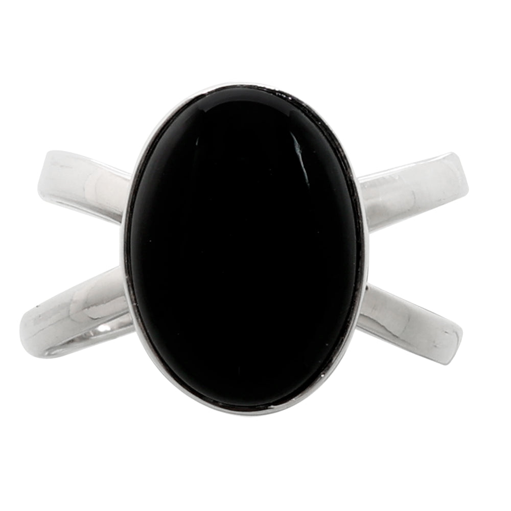 Black Onyx 925 Sterling Silver Ring Jewelry Size-18 SR01298