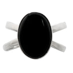 Black Onyx 925 Sterling Silver Ring Jewelry Size-18 SR01298