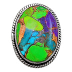 Multi Copper Turquoise 925 Sterling Silver Ring Jewelry Size-10 SR01300