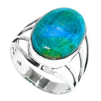 Peruvian Opalina 925 Sterling Silver Ring Jewelry Size-22 SR01307