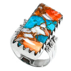 Spiny Oyster Turquoise 925 Sterling Silver Ring Jewelry Size-17 SR01308