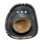 Smoky Quartz Cab 925 Sterling Silver Ring Jewelry Size-16 SR01310