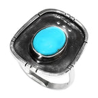 Sleeping Beauty Turquoise 925 Sterling Silver Ring Jewelry Size-20 SR01311