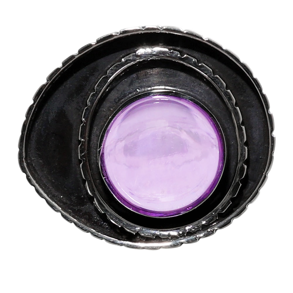 Amethyst Cab 925 Sterling Silver Ring Jewelry Size-17 SR01313