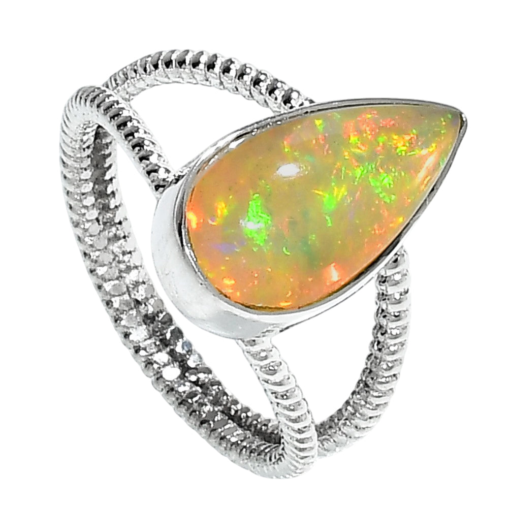 Ethiopian Opal 925 Sterling Silver Ring Jewelry Size-17 SR01317
