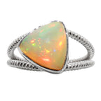 Ethiopian Opal 925 Sterling Silver Ring Jewelry Size-16 SR01318