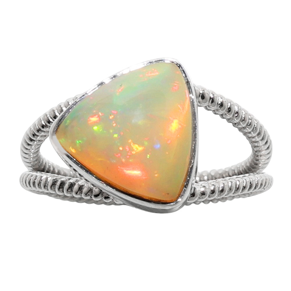 Ethiopian Opal 925 Sterling Silver Ring Jewelry Size-16 SR01318