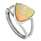 Ethiopian Opal 925 Sterling Silver Ring Jewelry Size-16 SR01318
