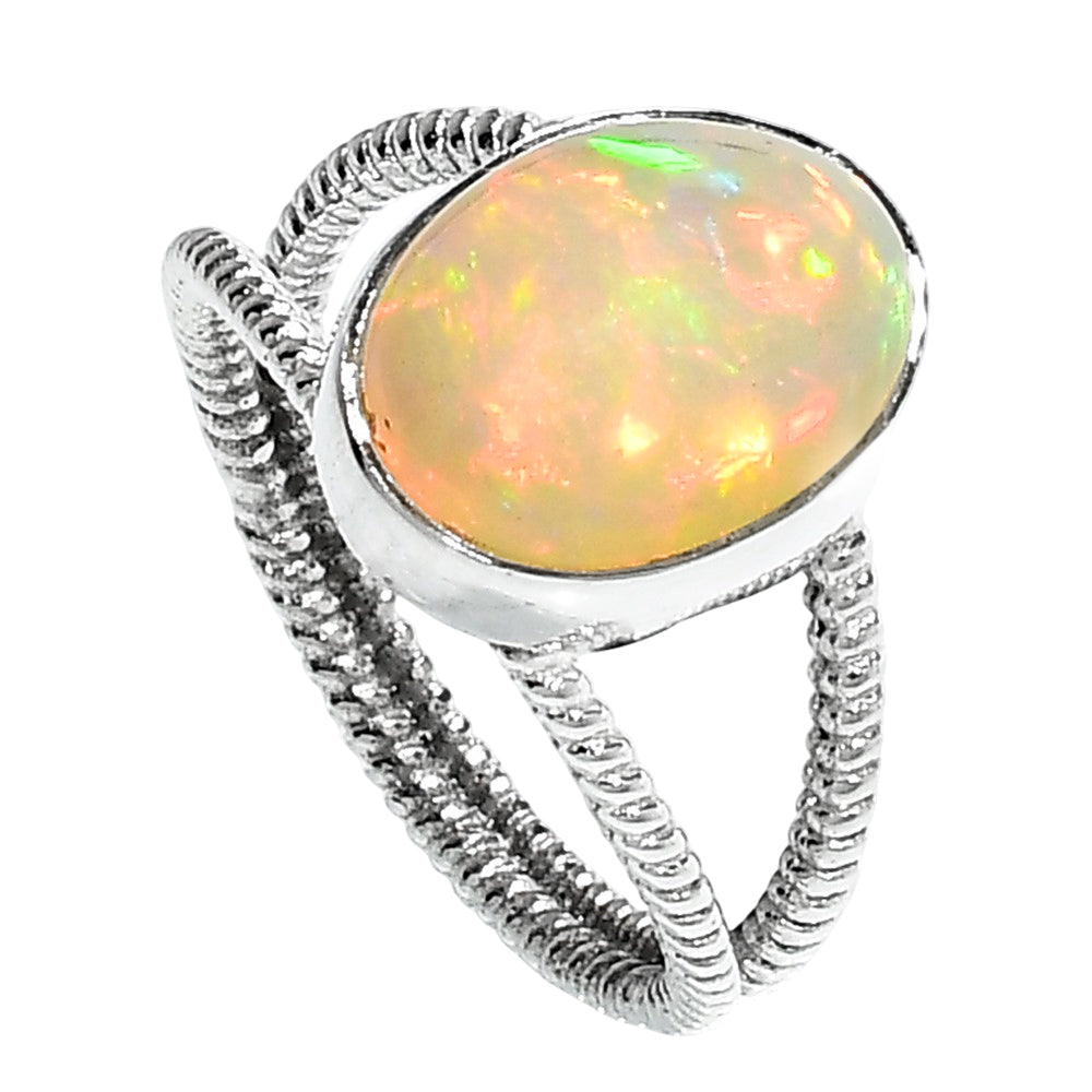 Ethiopian Opal 925 Sterling Silver Ring Jewelry Size-16 SR01319