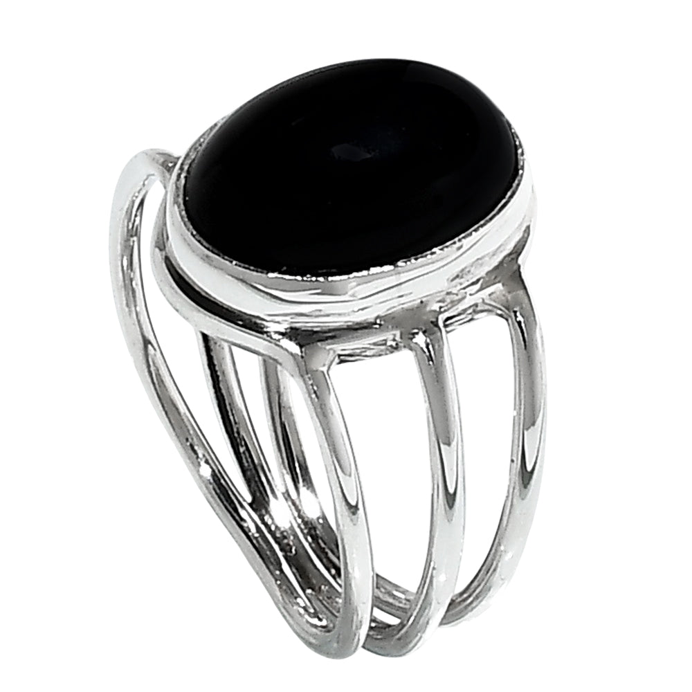 Black Onyx 925 Sterling Silver Ring Jewelry Size-16 SR01320