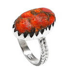 Copper Red Turquoise 925 Sterling Silver Ring Jewelry Size-13 SR01323