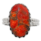 Copper Red Turquoise 925 Sterling Silver Ring Jewelry Size-13 SR01323