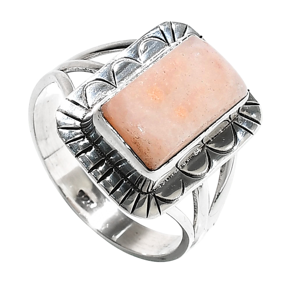 Pink Opal 925 Sterling Silver Ring Jewelry Size-17 SR01324