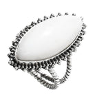 White Opal 925 Sterling Silver Ring Jewelry Size-12 SR01325