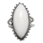 White Opal 925 Sterling Silver Ring Jewelry Size-12 SR01325