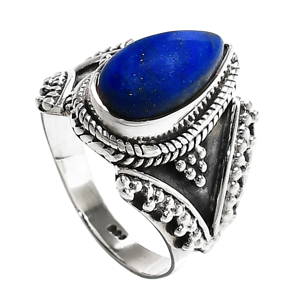 Lapis Lazuli 925 Sterling Silver Ring Jewelry Size-13 SR01326