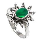 Green Onyx 925 Sterling Silver Ring Jewelry Size-17 SR01327