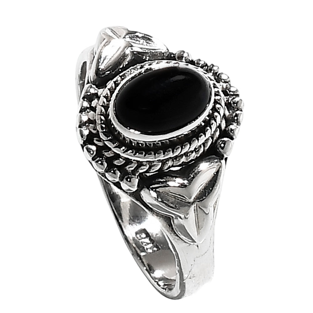 Black Onyx 925 Sterling Silver Ring Jewelry Size-12 SR01328