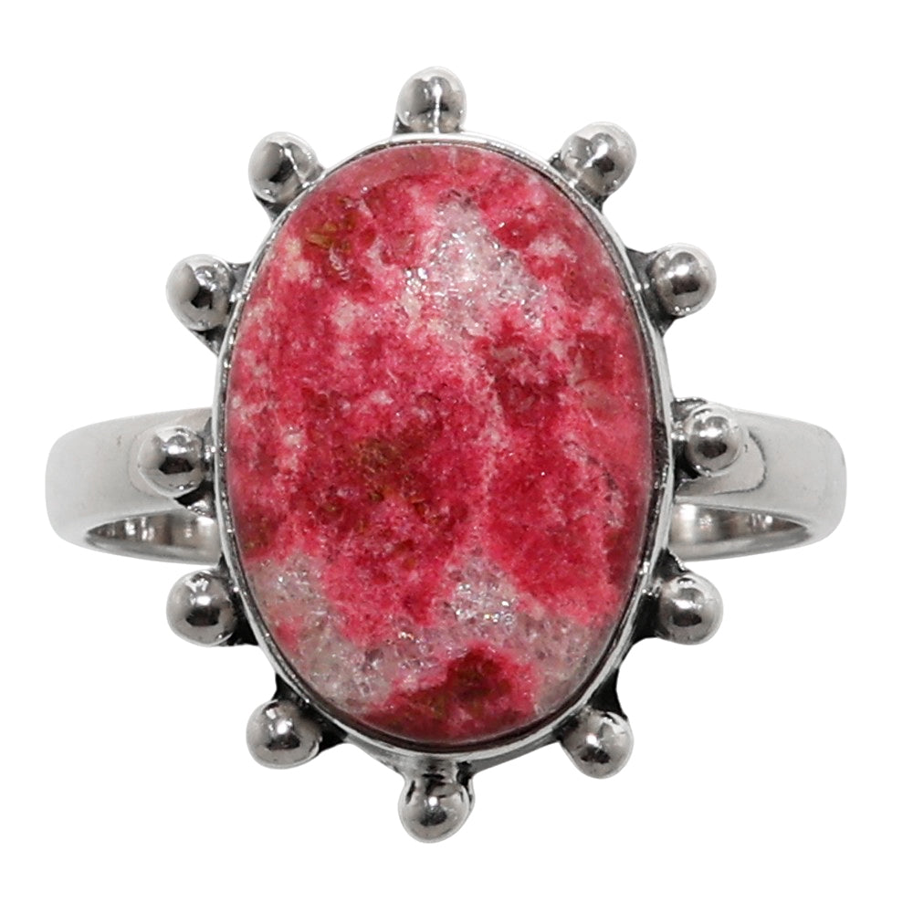 Pink Thulite 925 Sterling Silver Ring Jewelry Size-18 SR01329