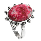 Pink Thulite 925 Sterling Silver Ring Jewelry Size-18 SR01329
