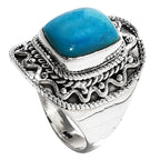 Peruvian Opalina 925 Sterling Silver Ring Jewelry Size-14 SR01330