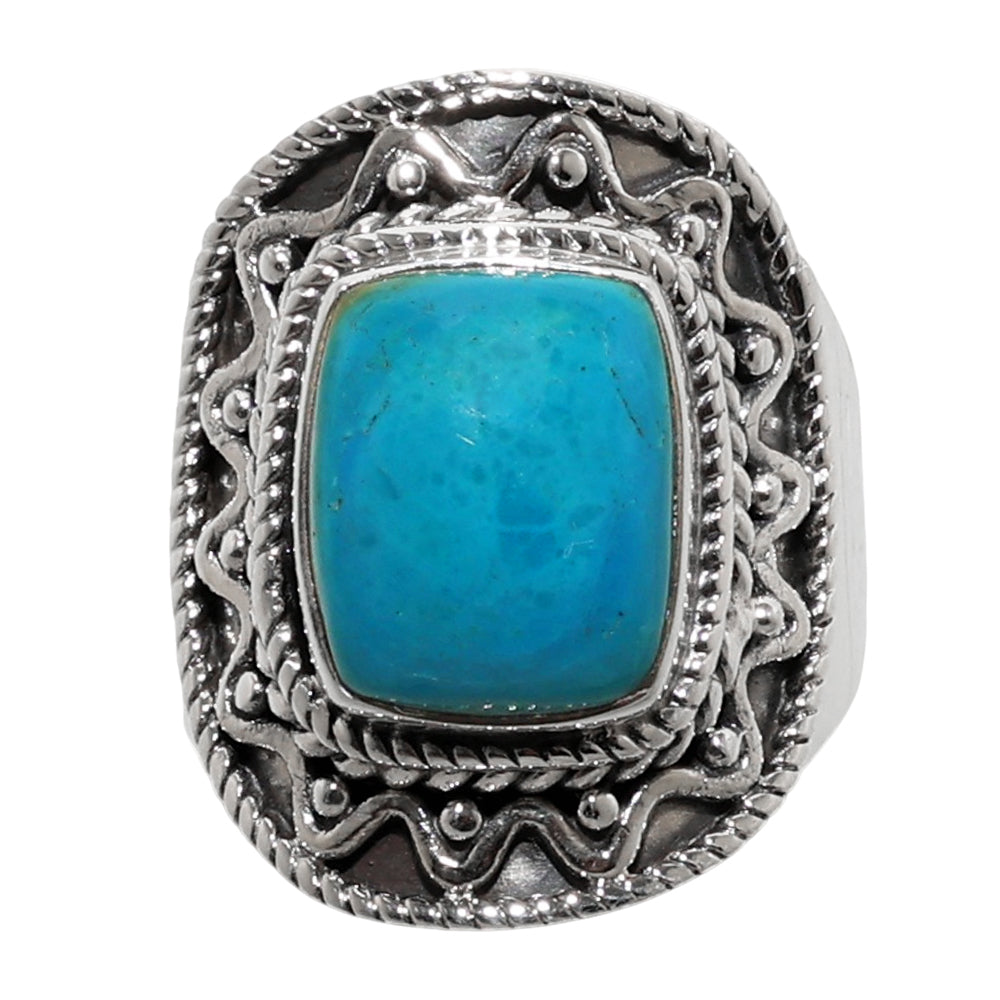 Peruvian Opalina 925 Sterling Silver Ring Jewelry Size-14 SR01330