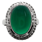 Green Onyx 925 Sterling Silver Ring Jewelry Size-12 SR01336