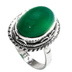 Green Onyx 925 Sterling Silver Ring Jewelry Size-12 SR01336