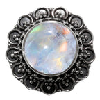 Rainbow Sunstone 925 Sterling Silver Ring Jewelry Size-17 SR01337