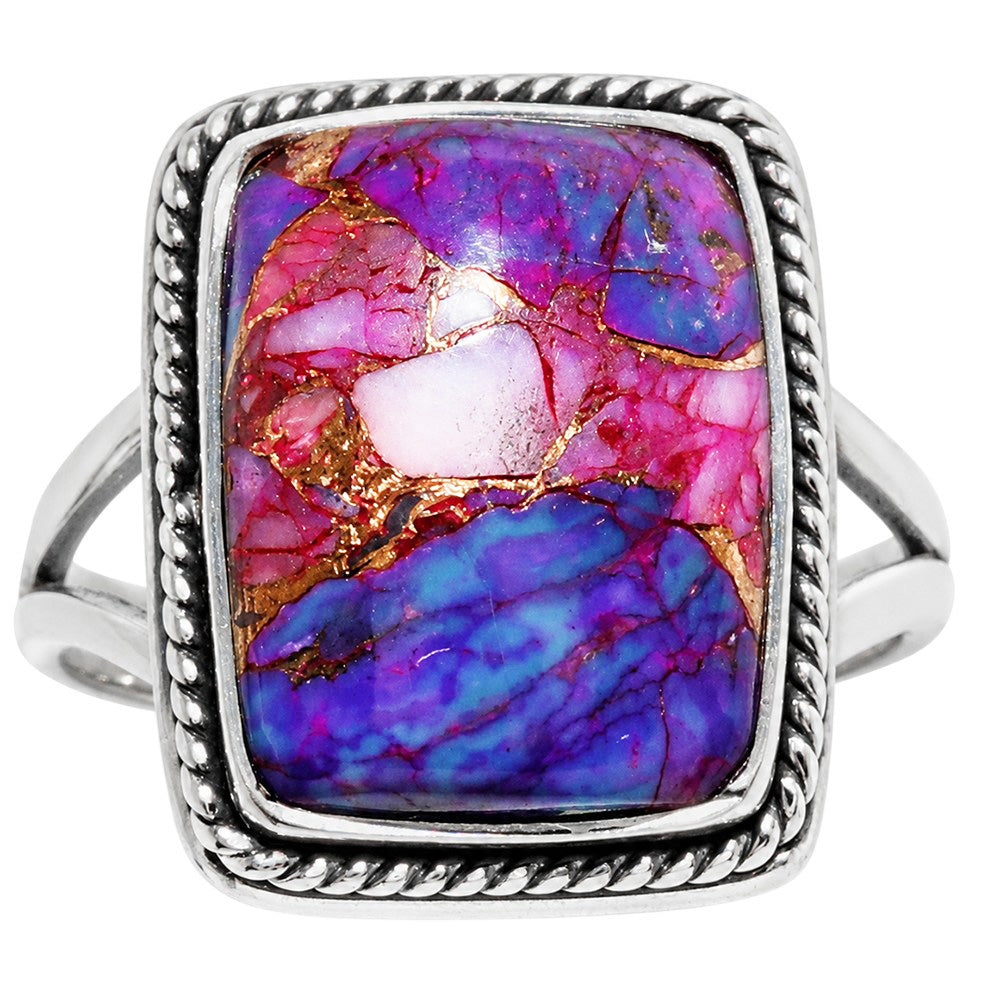Spiny Oyster Turquoise 925 Sterling Silver Ring Jewelry Size-13 SR01340