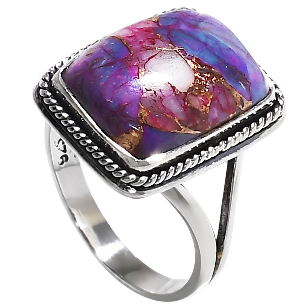 Spiny Oyster Turquoise 925 Sterling Silver Ring Jewelry Size-13 SR01340