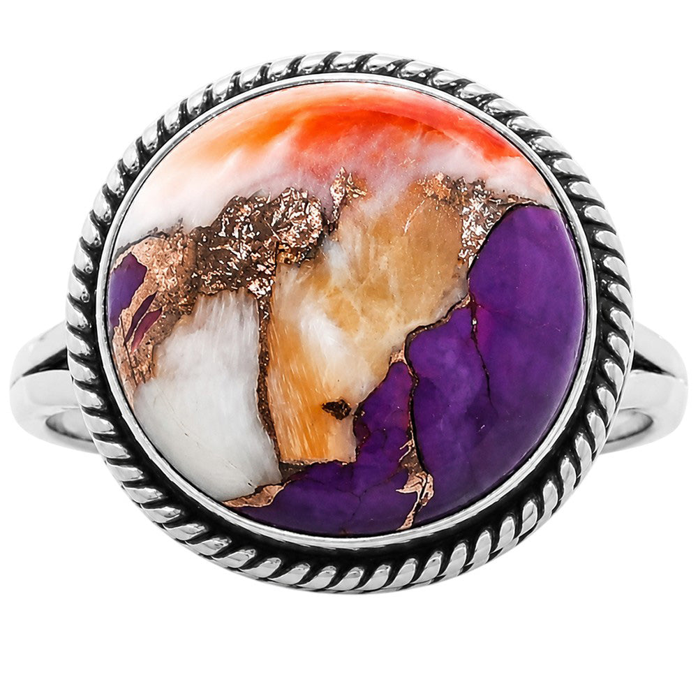 Spiny Oyster Turquoise 925 Sterling Silver Ring Jewelry Size-13 SR01343
