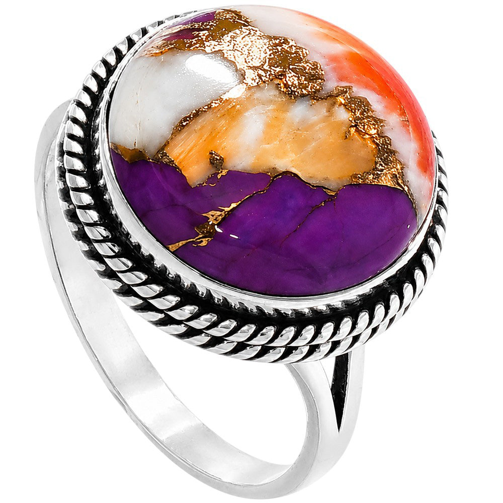Spiny Oyster Turquoise 925 Sterling Silver Ring Jewelry Size-13 SR01343