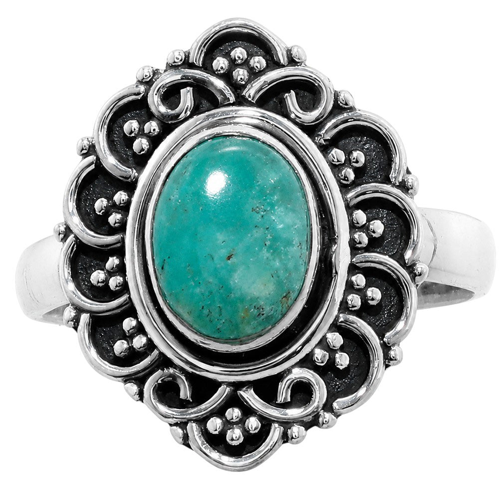 Paraiba Amazonite 925 Sterling Silver Ring Jewelry Size-16 SR01344