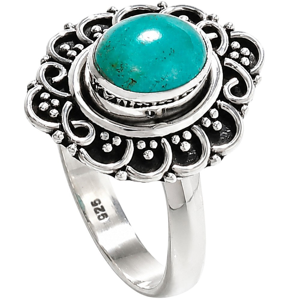 Paraiba Amazonite 925 Sterling Silver Ring Jewelry Size-16 SR01344