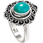 Paraiba Amazonite 925 Sterling Silver Ring Jewelry Size-16 SR01344