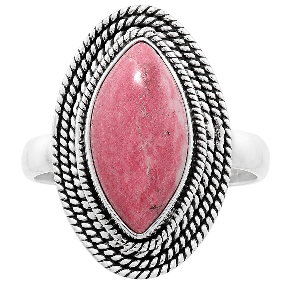 Pink Thulite 925 Sterling Silver Ring Jewelry Size-20 SR01346