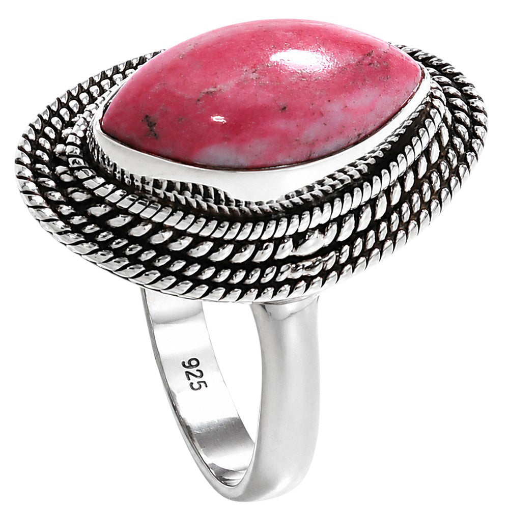 Pink Thulite 925 Sterling Silver Ring Jewelry Size-20 SR01346