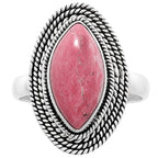 Pink Thulite 925 Sterling Silver Ring Jewelry Size-20 SR01346