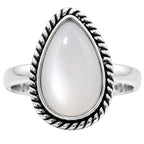 Srilankan Moonstone 925 Sterling Silver Ring Jewelry Size-12 SR01351