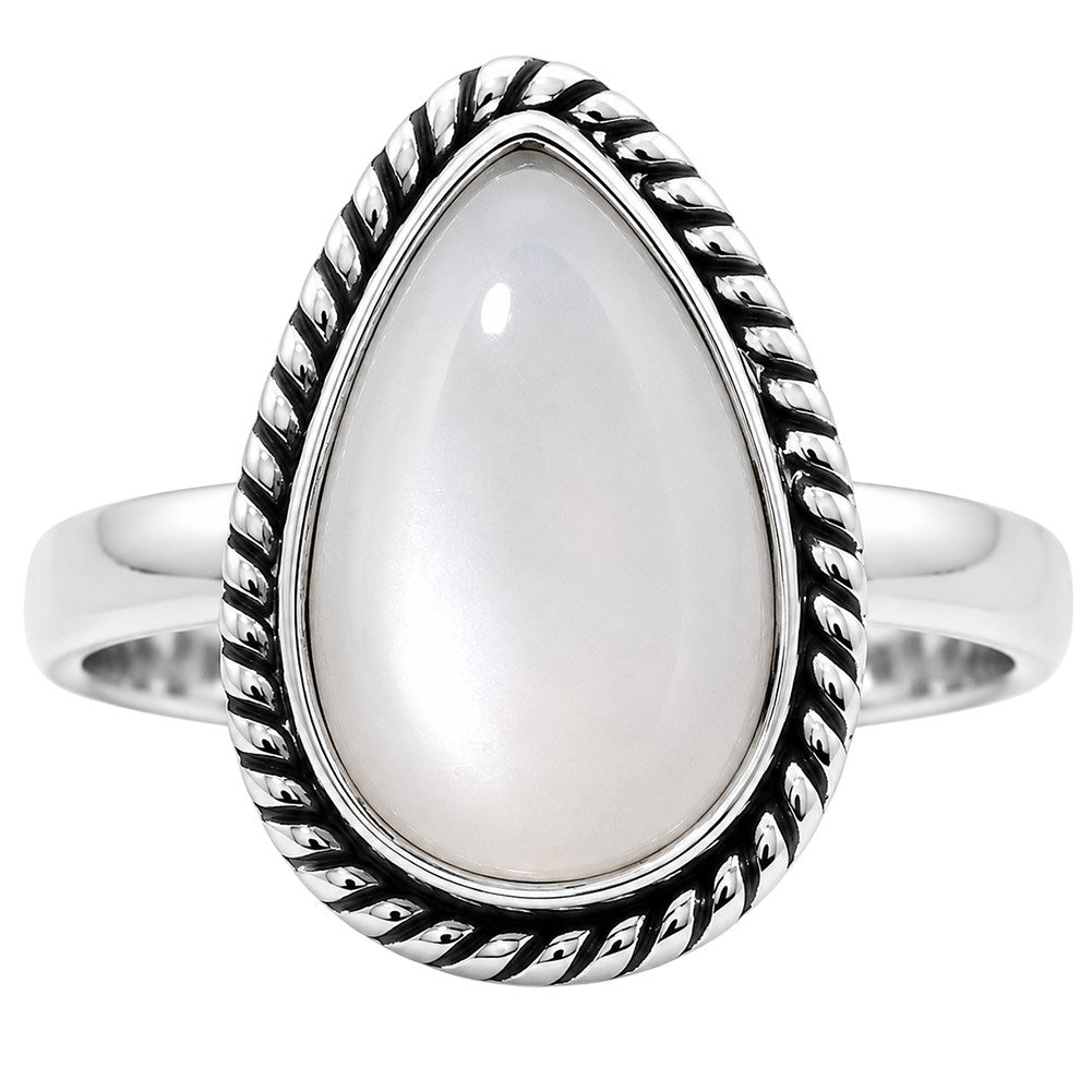 Srilankan Moonstone 925 Sterling Silver Ring Jewelry Size-12 SR01351