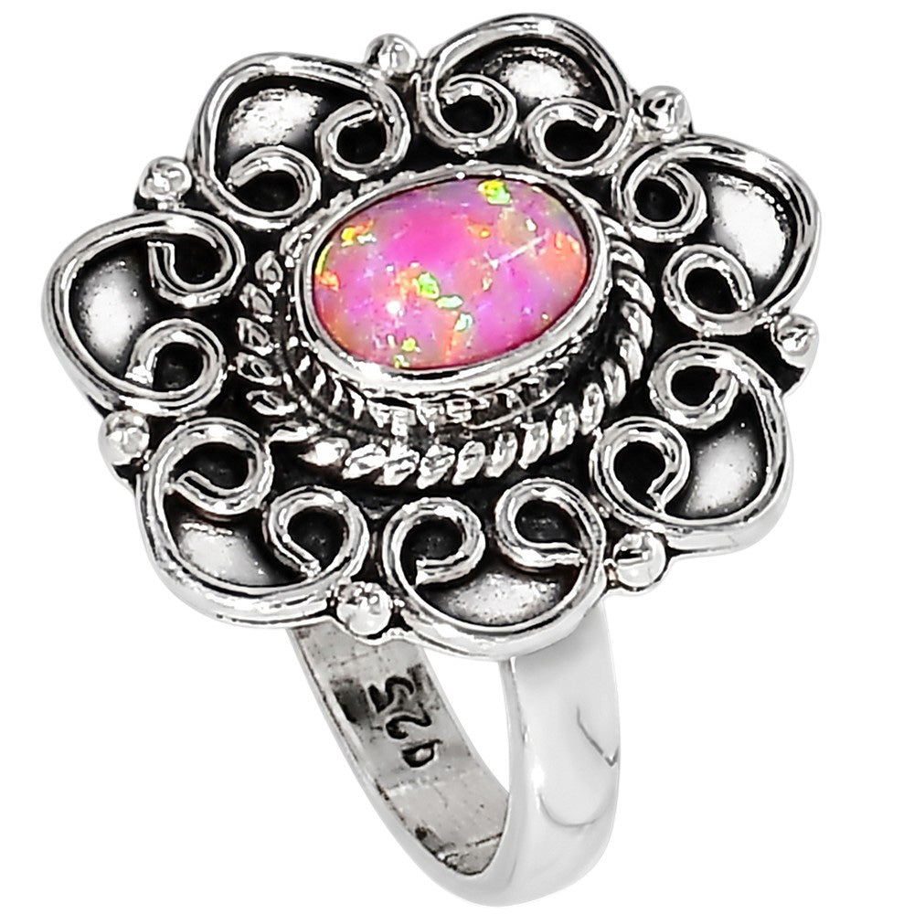 Fire Opal 925 Sterling Silver Ring Jewelry Size-12 SR01352