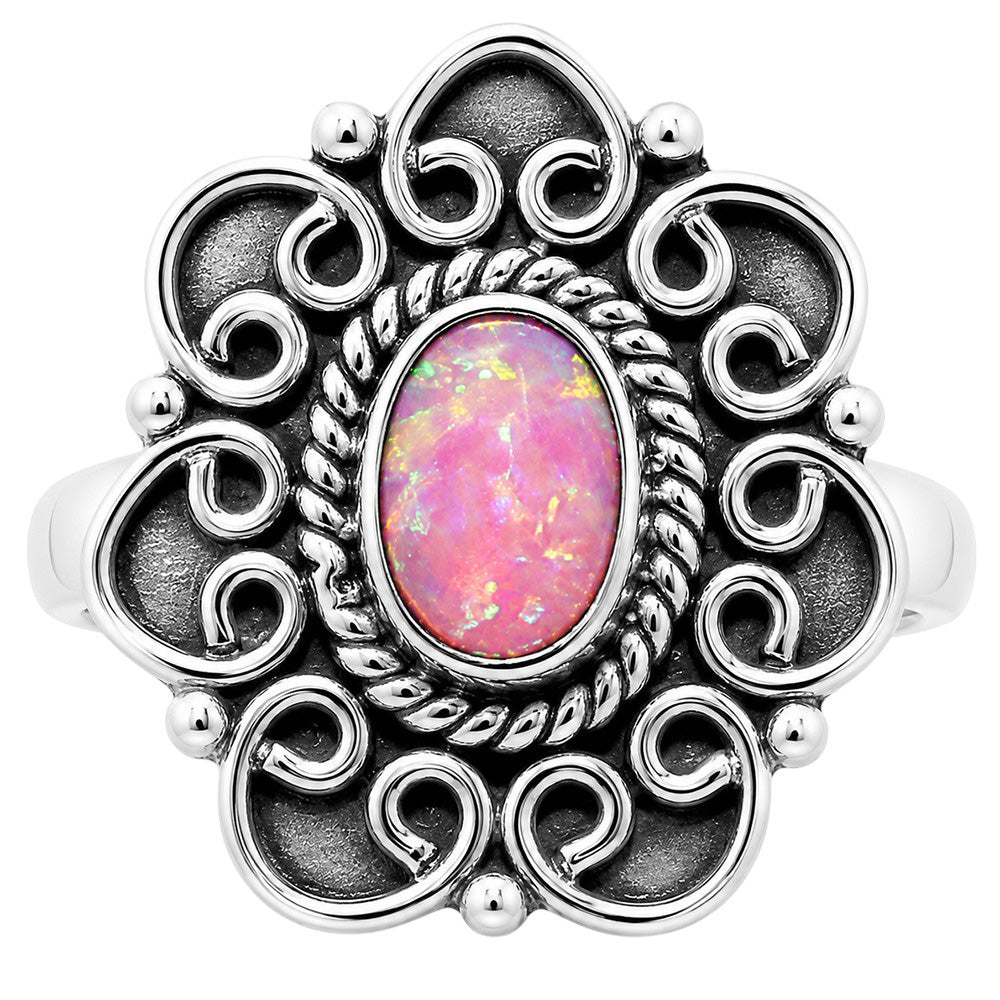 Fire Opal 925 Sterling Silver Ring Jewelry Size-12 SR01352
