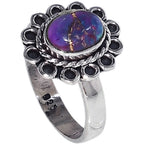 Copper Purple Turquoise 925 Sterling Silver Ring Jewelry Size-17 SR01356