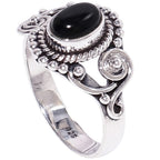 Black Onyx 925 Sterling Silver Ring Jewelry Size-13 SR01359