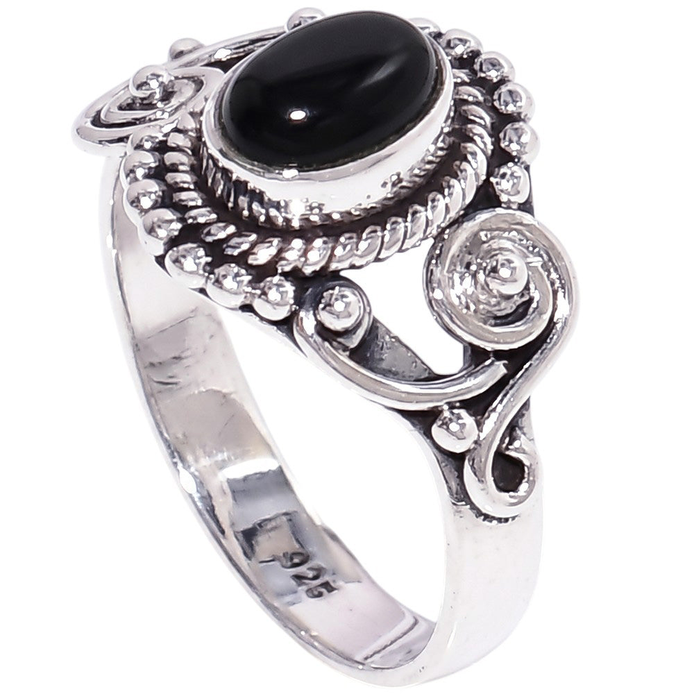 Black Onyx 925 Sterling Silver Ring Jewelry Size-13 SR01359
