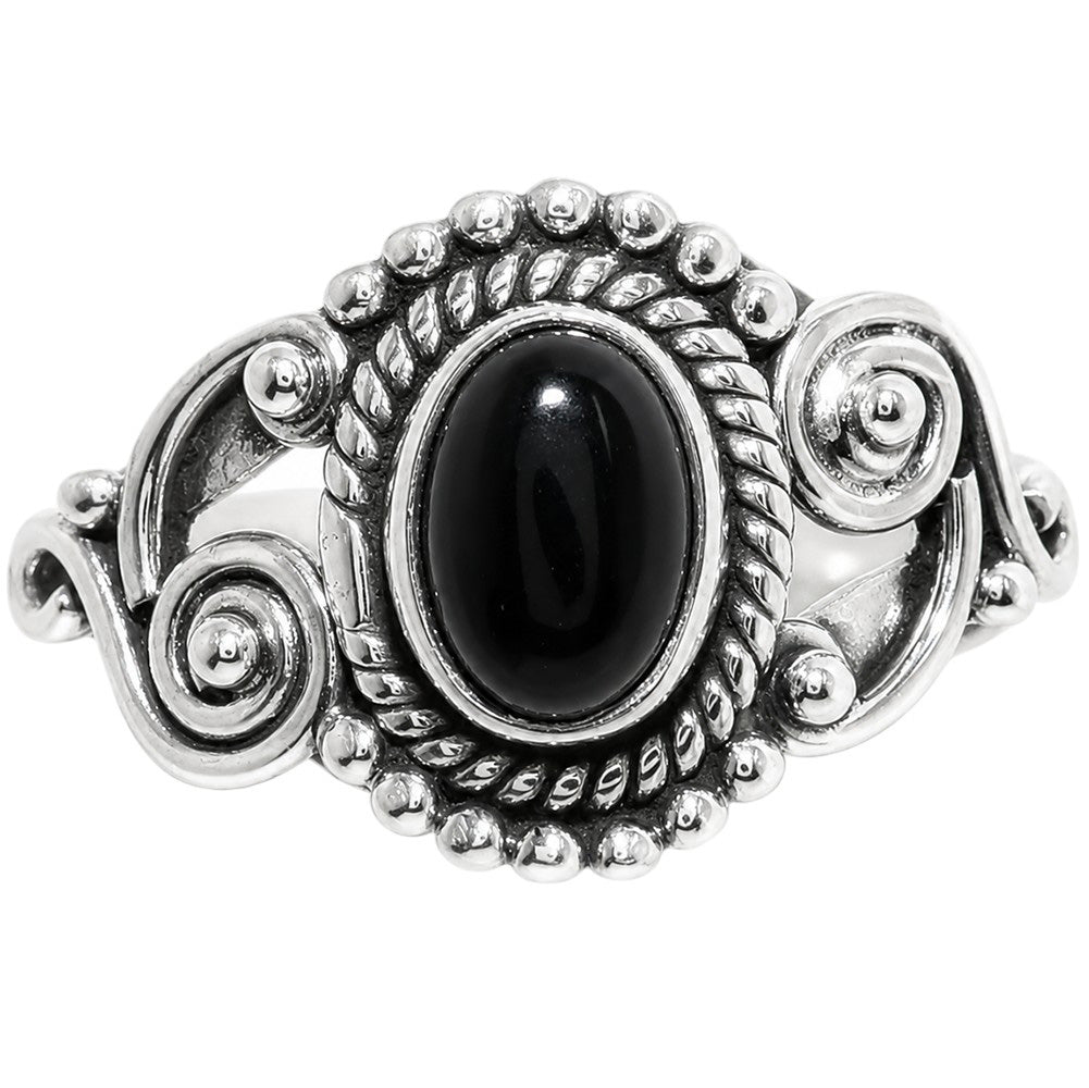 Black Onyx 925 Sterling Silver Ring Jewelry Size-13 SR01359