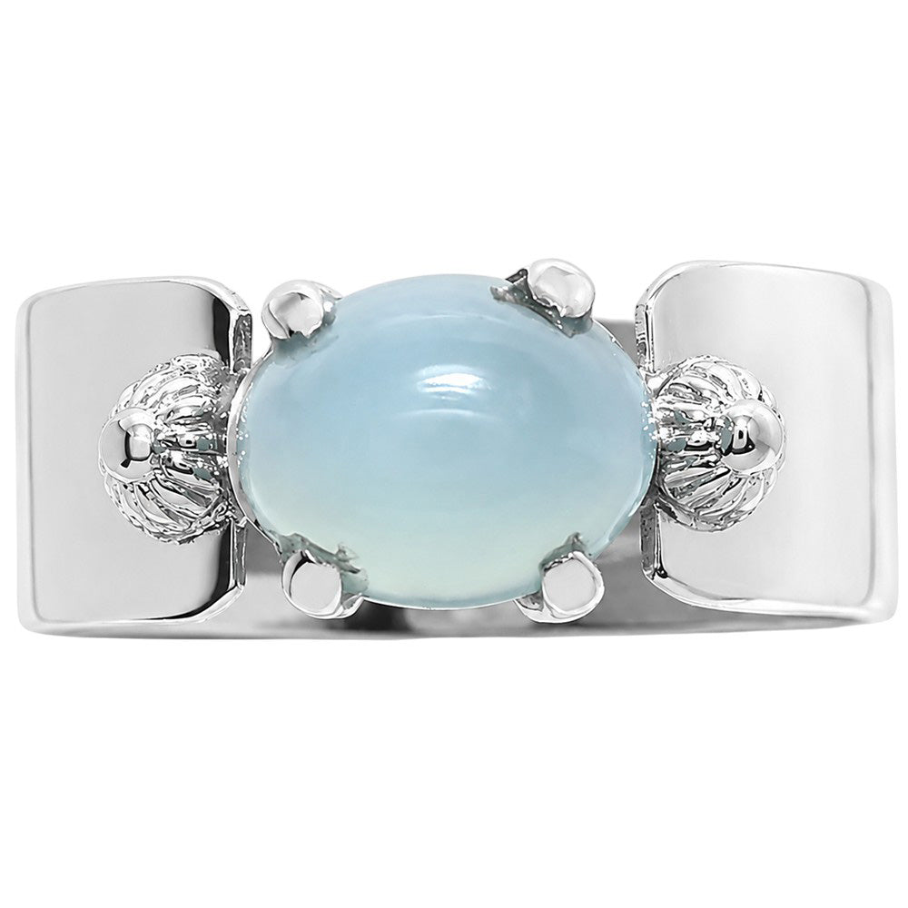 Blue Chalcedony 925 Sterling Silver Ring Jewelry Size-16 SR01360
